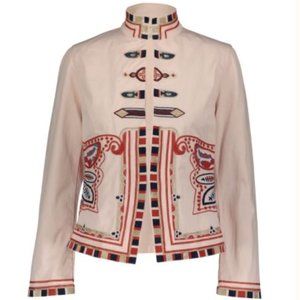 CAROLA EMBROIDERED JACKET PALE PINK
